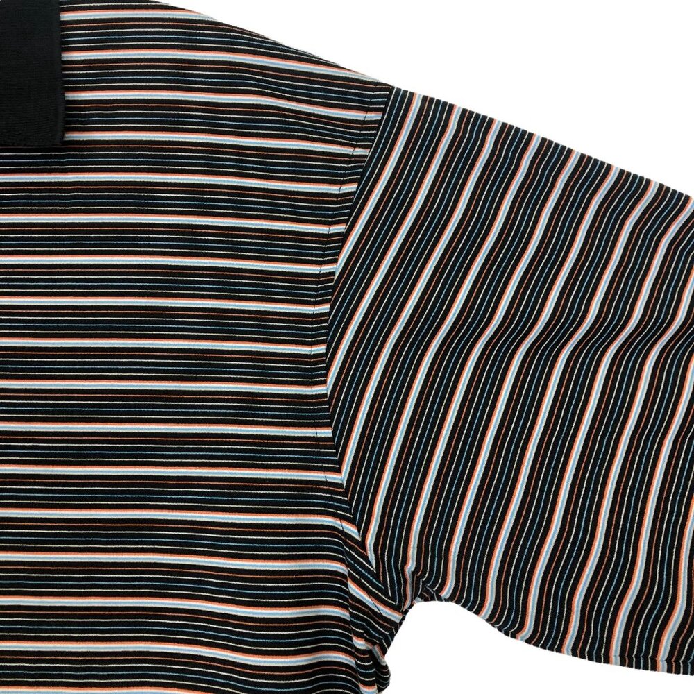 St. Andrews of Scotland Men's Golf Polo Shirt Sz Large Short Sleeve Striped Blue - Picture 7 of 10
